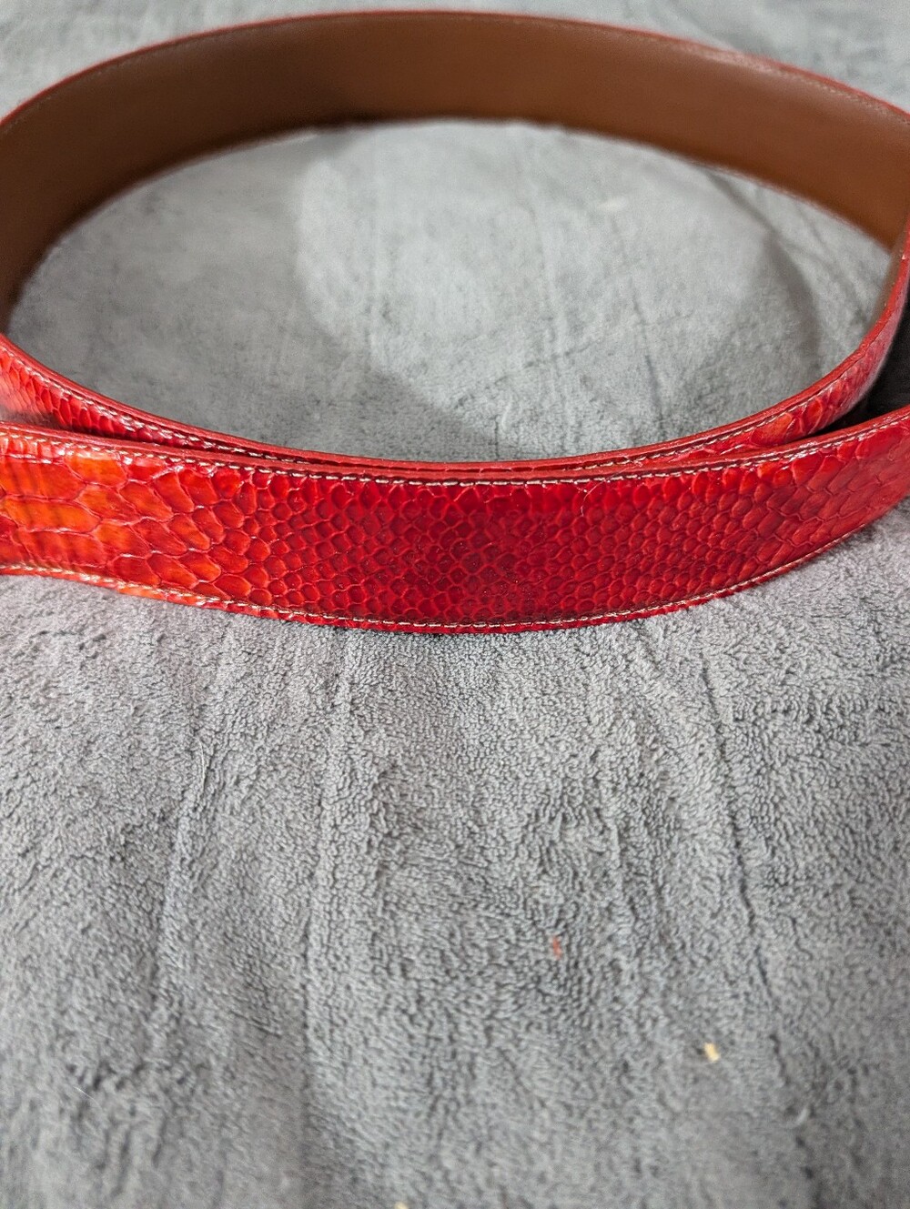 Torino Leather Co. Men's Orange Python Embossed Calfskin Belt Style 54375 Sz 44